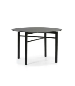 Mesa redonda para cocina o comedor modelo Junco acabado negro, 120cm(ancho) 75cm(alto) 120cm (largo)