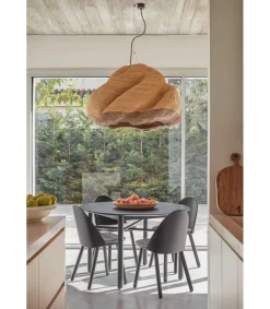 Mesa redonda para cocina o comedor modelo Junco acabado negro, 120cm(ancho) 75cm(alto) 120cm (largo)
