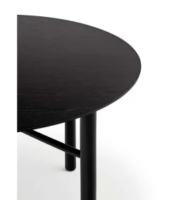 Mesa redonda para cocina o comedor modelo Junco acabado negro, 120cm(ancho) 75cm(alto) 120cm (largo)