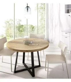 Mesa salon redonda fija Rin 120 acabado Nordic, 75 cm(alto)120 cm(ancho)90 cm(largo)