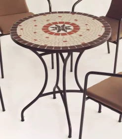 Mesa terraza jardin mosaico Sicilia-75, 75cm(ancho) 75cm(altura) 75cm(fondo)
