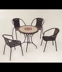 Mesa terraza jardin mosaico Sicilia-75, 75cm(ancho) 75cm(altura) 75cm(fondo)