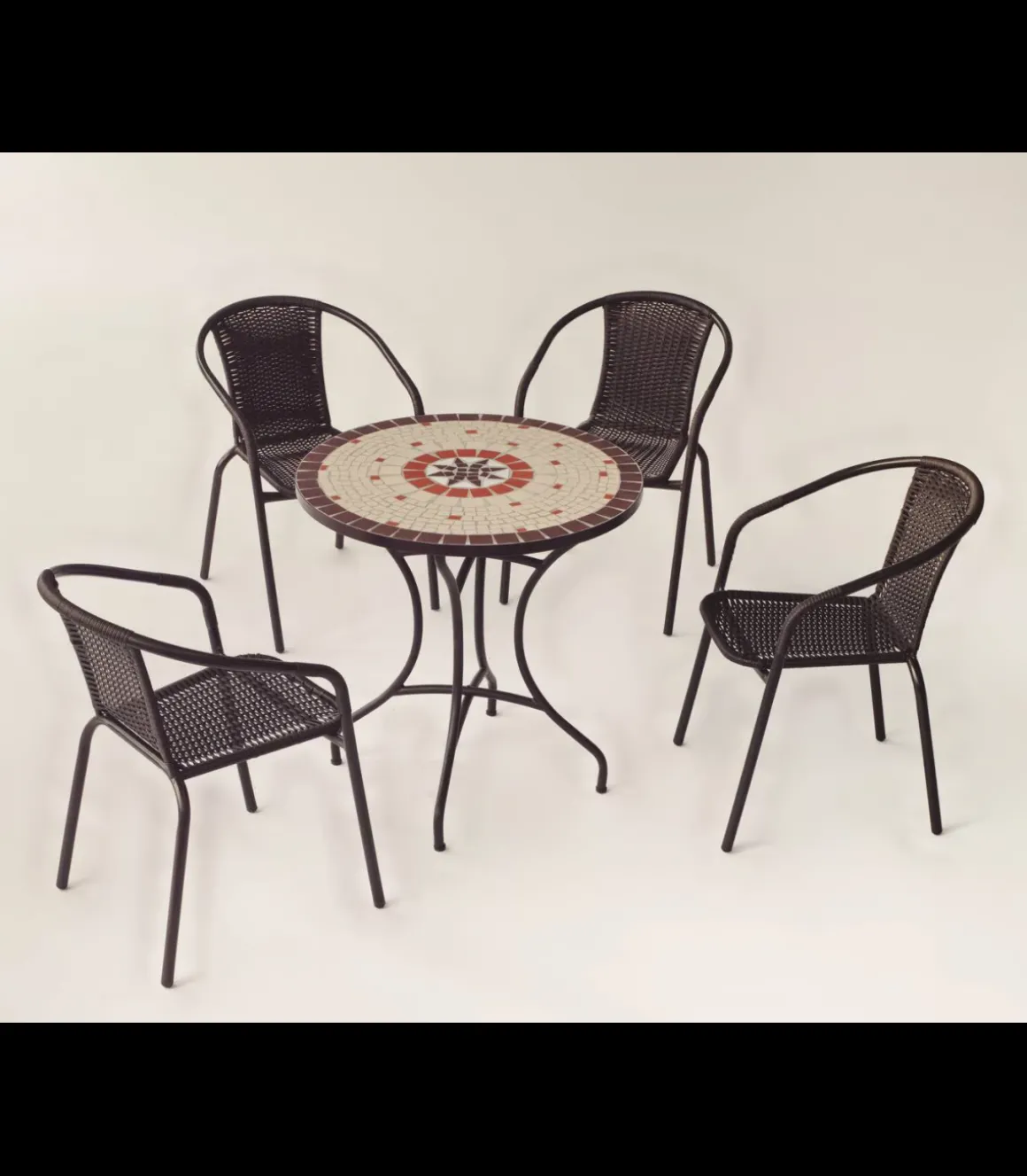 Mesa terraza jardin mosaico Sicilia-75, 75cm(ancho) 75cm(altura) 75cm(fondo)