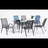 Mesa terraza jardín acero Sulam-150 en acabado antracita 150cm(ancho) 75cm(altura) 90cm(fondo).