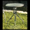 Mesa terraza jardín acero Sulam-60 en acabado antracita, 60 cm(ancho) 75 cm(altura)