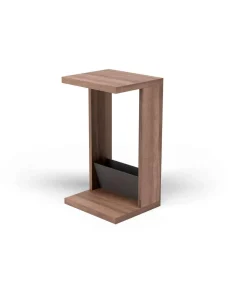Mesa velador 553 para salón acabado nogal claro/grafito, 71 cm(alto)40 cm(ancho)35 cm(largo)