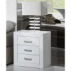 Mesita 3 Cajones Dormitorio Juvenil o Matrimonio acabado Lacado Blanco. 55 cm(alto)50 cm(ancho)35 cm(fondo)