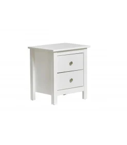 Mesita 2 cajones modelo Bella acabado blanco, 46 cm(ancho) 49.5 cm(altura) 35 cm(fondo)