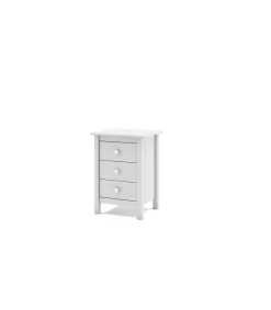 Mesita de noche 3 cajones Maxi acabado blanco, 65cm(alto) 46cm(ancho) 35cm(fondo)