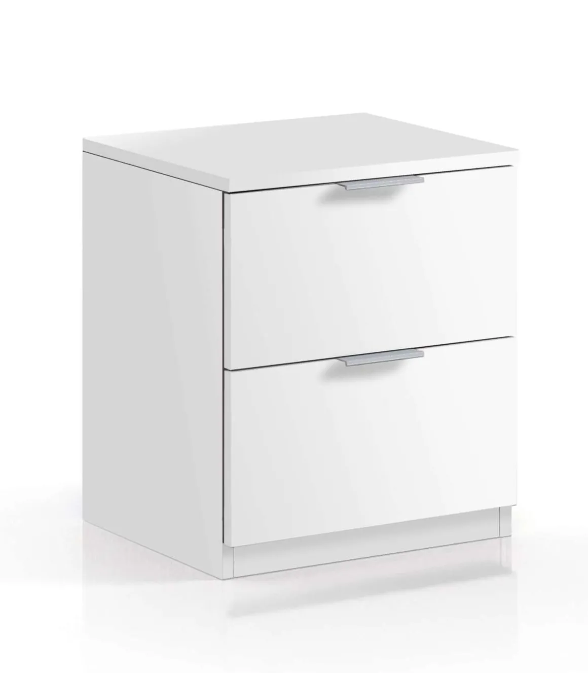 Mesita de noche Hierro 2 cajones acabado roble o blanco 45 cm(alto)38 cm(ancho)34 cm(fondo)