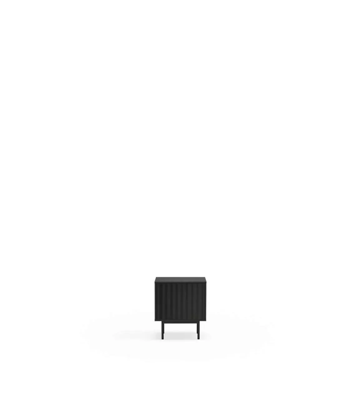 Mesita de noche modelo Sierra 1 frontal 2 cajones interiores acabado negro, 48cm(ancho) 55cm(alto) 35cm(fondo)