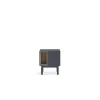 Mesita de noche para dormitorio modelo Corvo 1 hueco 2 cajones acabado gris antracita, 35cm(ancho) 55cm(alto) 48cm (largo)