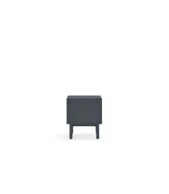 Mesita de noche para dormitorio modelo Corvo 1 hueco 2 cajones acabado gris antracita, 35cm(ancho) 55cm(alto) 48cm (largo)