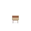 Mesita de noche para dormitorio modelo Yoko 2 cajones acabado roble/teja, 35cm(ancho) 54cm(alto) 52cm (largo)