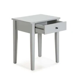 Mesita de noche para dormitorio modelo Barton, 1 cajón acabado gris claro, 36.4cm(ancho) 55cm(alto) 46cm(largo)