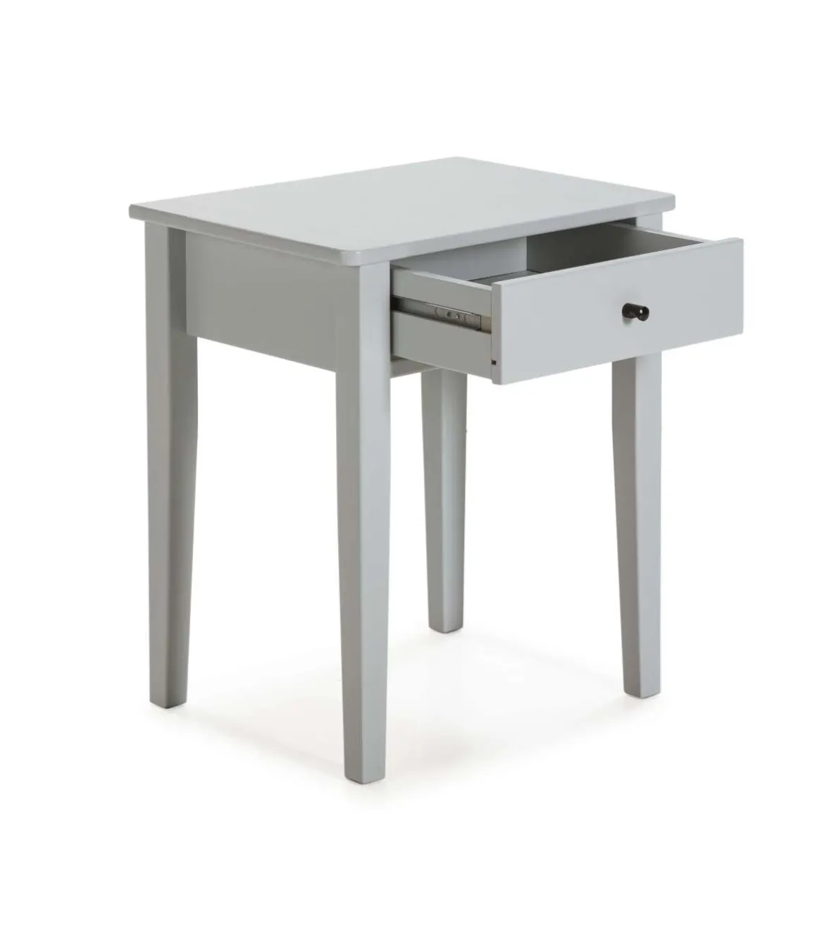 Mesita de noche para dormitorio modelo Barton, 1 cajón acabado gris claro, 36.4cm(ancho) 55cm(alto) 46cm(largo)