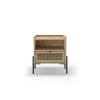 Mesita de noche para dormitorio India 1 cajón 1 hueco acabado verde roble/negro, 48.9cm(ancho) 52.6cm(alto) 35cm (fondo)