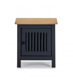 Mesita de noche 1 puerta acabado gris modelo Luna, 46 cm(ancho) 49.5 cm(alto) 35 cm (fondo)