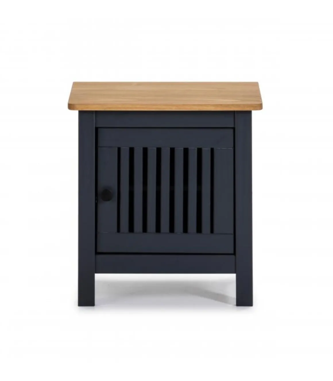 Mesita de noche 1 puerta acabado gris modelo Luna, 46 cm(ancho) 49.5 cm(alto) 35 cm (fondo)
