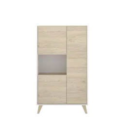 Modulo alto tres puertas para salon o cocina Cazalilla en natural-blanco 135 cm(alto)81 cm(ancho)43 cm(largo)