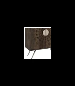 Mueble aparador Md-Atarfe 2 puertas acabado roble oscuro, 80cm(ancho) 99cm(altura) 40cm(fondo).