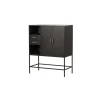 Mueble aparador Md-Orgiba 2 puertas, 2 cajones acabado negro, 80cm(ancho) 99cm(altura) 40cm(fondo)