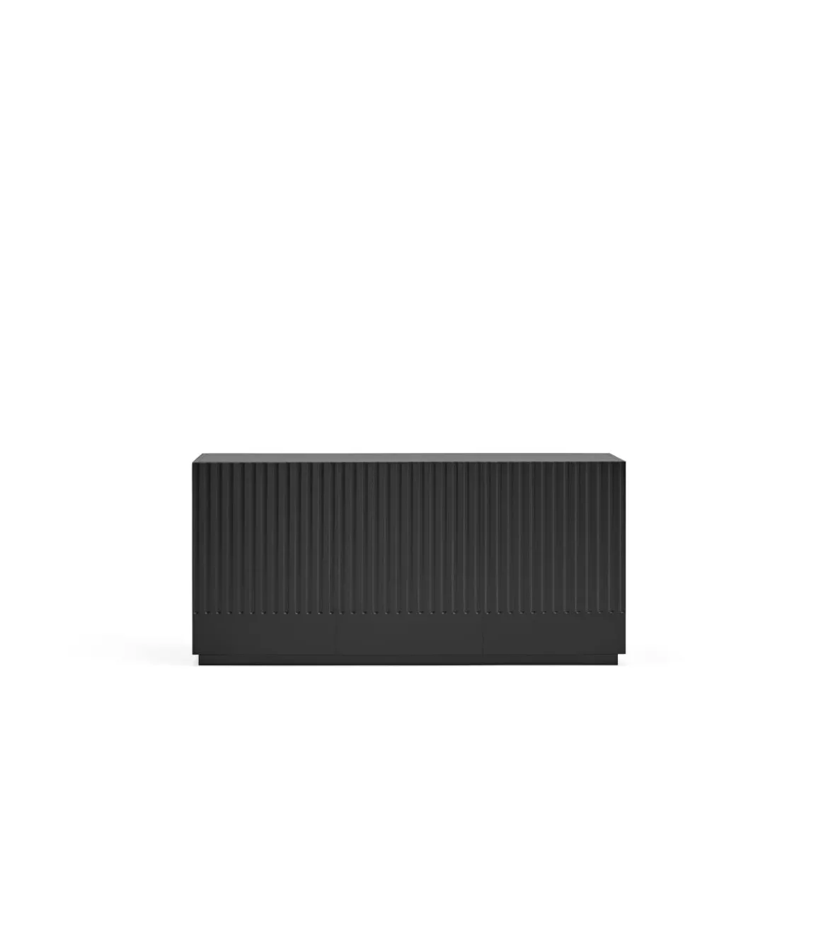 Mueble aparador modelo Doric 3 puertas 3 cajones interiores acabado negro, 46cm(ancho) 70cm(alto) 150cm (largo)