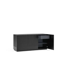 Mueble aparador modelo Doric 3 puertas 3 cajones interiores acabado negro, 46cm(ancho) 70cm(alto) 150cm (largo)