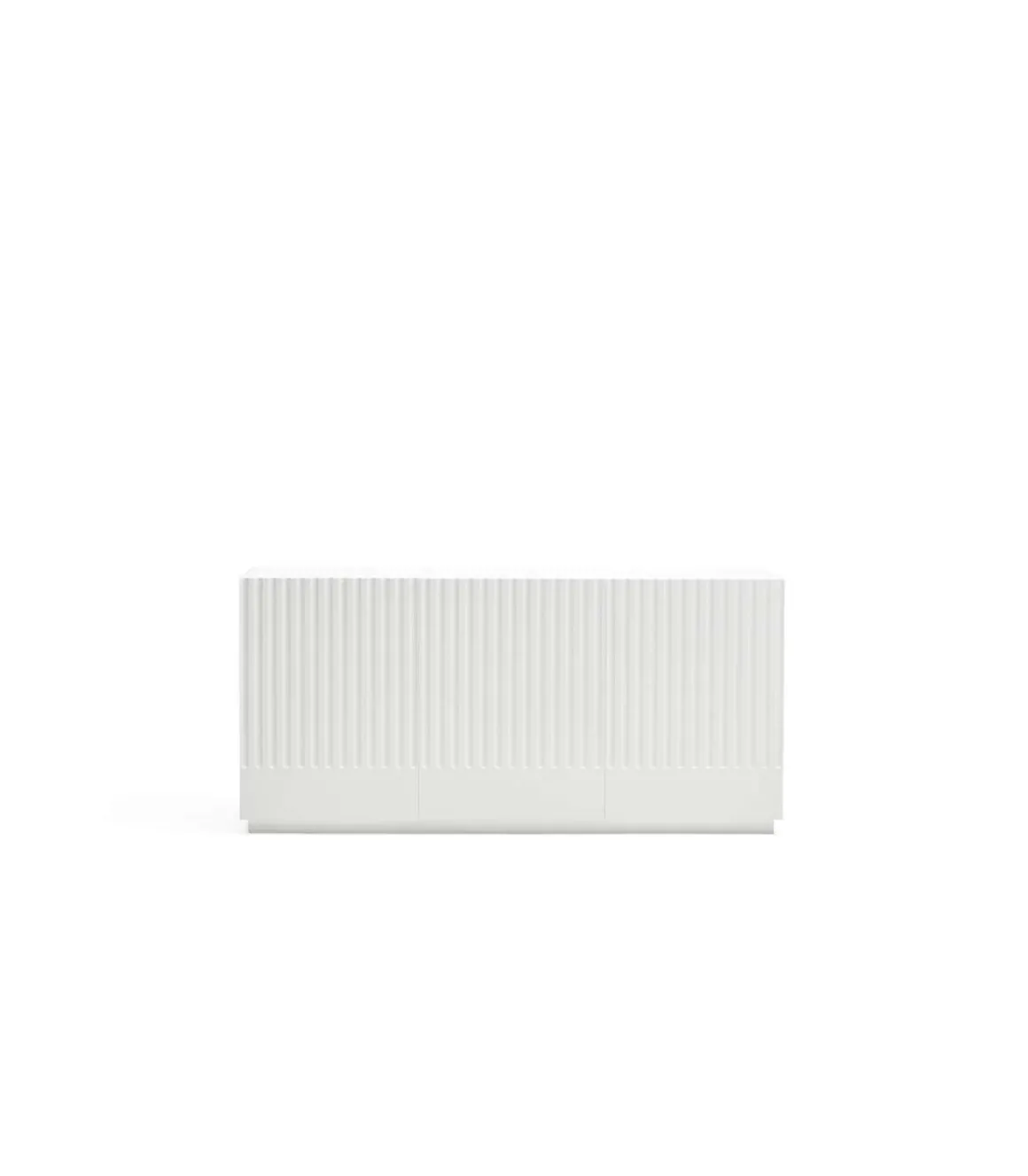 Mueble aparador modelo Doric 3 puertas 3 cajones interiores acabado blanco, 46cm(ancho) 70cm(alto) 150cm (largo)