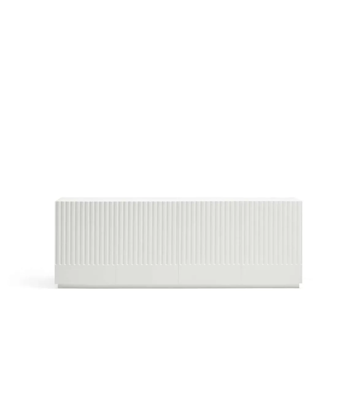 Mueble aparador modelo Doric 4 puertas 4 cajones interiores acabado blanco, 46cm(ancho) 70cm(alto) 200cm (largo)