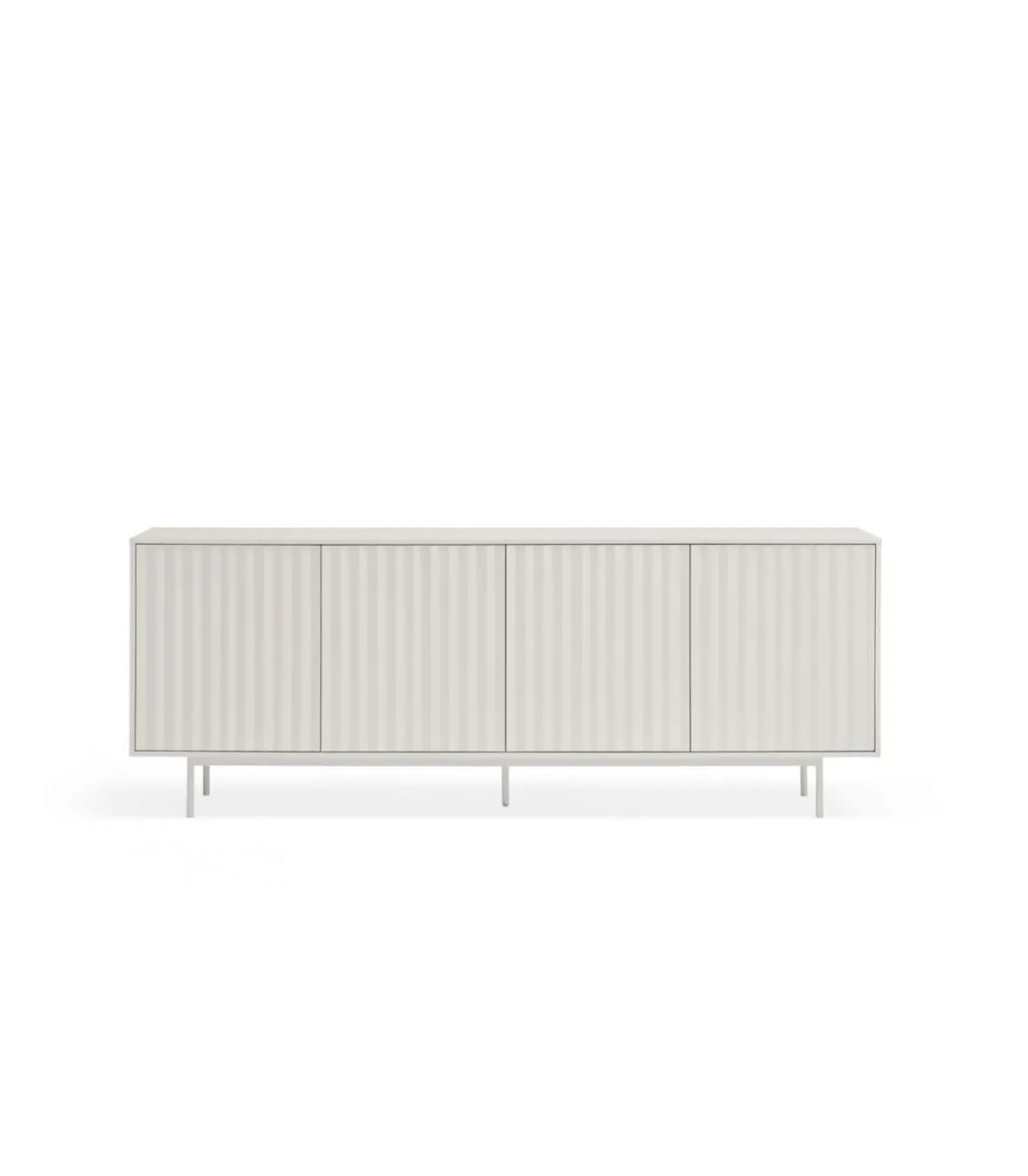 Mueble aparador modelo Sierra 4 puertas 3 cajones interiores acabado blanco, 47cm(ancho) 80cm(alto) 211cm (largo)