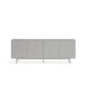 Mueble aparador modelo Sierra 4 puertas 3 cajones interiores acabado gris claro, 47cm(ancho) 80cm(alto) 211cm (largo)
