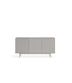 Mueble aparador modelo Sierra 3 puertas 3 cajones interiores acabado gris claro, 159.2cm(ancho) 79.6cm(alto) 47cm (fondo).