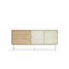 Mueble aparador modelo Yoko 2 puertas 3 cajones acabado roble/crema, 45cm(ancho) 80cm(alto) 180cm (largo)