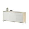 Mueble Aparador Nabur Roble Canadian y Blanco Artik 154 cm (Ancho) x 74 cm (Alto) x 41 cm (Fondo)