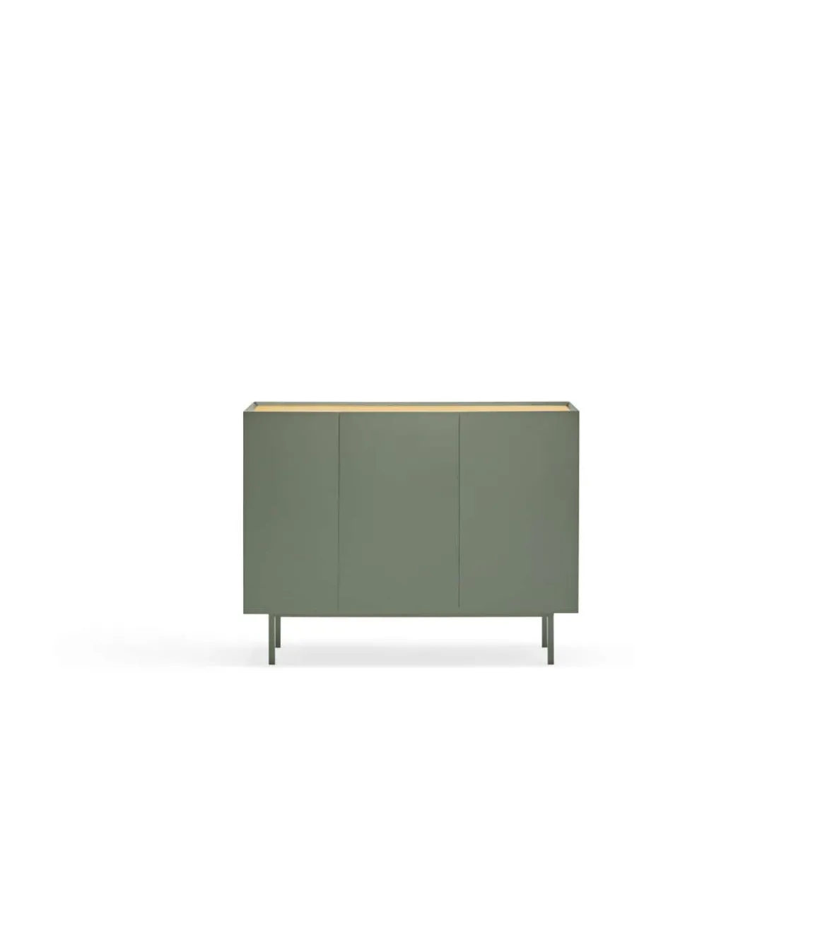 Mueble aparador para comedor modelo Arista 3 puertas acabado verde oliva, 40cm(ancho) 85cm(alto) 110cm (largo)