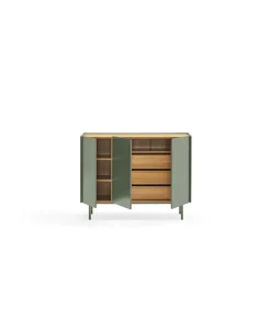 Mueble aparador para comedor modelo Arista 3 puertas acabado verde oliva, 40cm(ancho) 85cm(alto) 110cm (largo)