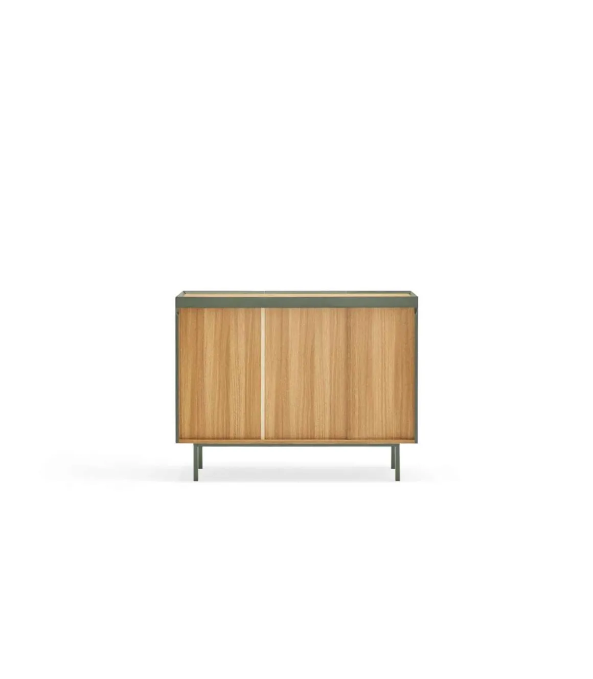 Mueble aparador para comedor modelo Arista 3 puertas acabado verde oliva, 40cm(ancho) 85cm(alto) 110cm (largo)