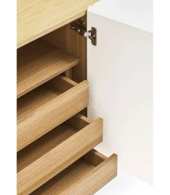 Mueble aparador para comedor modelo Arista 4 puertas acabado blanco, 40cm(ancho) 78cm(alto) 165cm (largo)