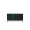 Mueble aparador para comedor modelo Punto 2 puertas 4 cajones acabado verde/negro, 47cm(ancho) 77cm(alto) 150cm (largo)