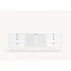 Mueble aparador para comedor modelo Punto 2 puertas 8 cajones acabado blanco, 47cm(ancho) 77cm(alto) 212cm (largo)