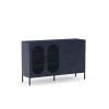 Mueble aparador 2 puertas 2 cajones modelo Dora acabado metal azul, 140cm(ancho) 90cm(alto) 40cm (largo)