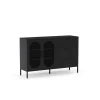 Mueble aparador 2 puertas 2 cajones modelo Dora acabado metal negro, 140cm(ancho) 90cm(alto) 40cm (largo)