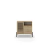 Mueble auxiliar 2 cajones, 1 puerta y 1 hueco modelo India acabado roble/negro. 80.5cm(alto) 84cm(ancho) 40cm(prof).