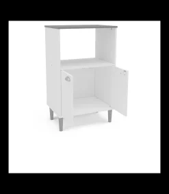 Mueble auxiliar microondas en acabado color blanco, 95 cm(alto) 58cm(ancho) 41cm(largo)