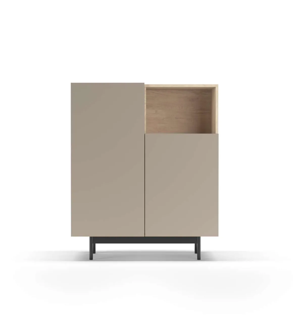 Mueble auxiliar modelo-602-1 acabado roble/arena, 110 cm (alto) x 90 cm (ancho) x 34 cm (prof.)