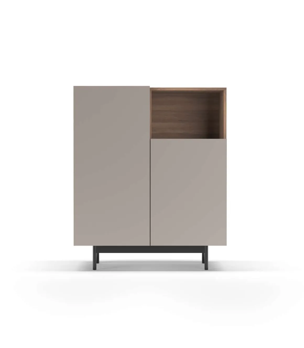 Mueble auxiliar modelo-602-1 acabado nogal/arena, 110 cm (alto) x 90 cm (ancho) x 34 cm (prof.)