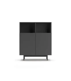 Mueble auxiliar modelo 602-2 acabado en grafito. 110 cm (alto) x 90 cm (ancho) x 34 cm (prof.)