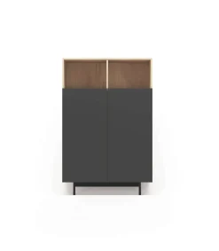 Mueble auxiliar modelo 603-1 acabado roble/grafito, 110 x 90 x 34 (alto x ancho x fondo)