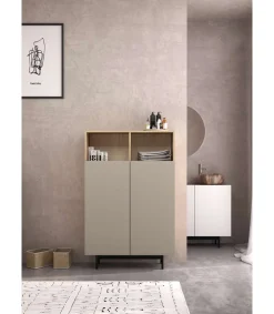 Mueble auxiliar modelo 603-1 acabado roble/arena, 110 x 90 x 34 (alto x ancho x fondo)